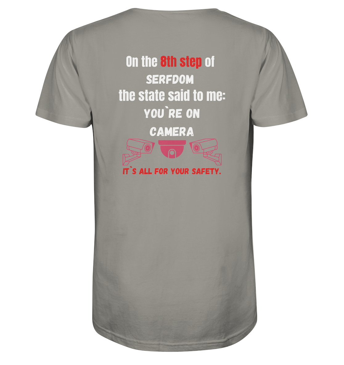 8th step of serfdom - YOU`RE ON CAMERA - RÜCKENDRUCK (Herren, Men)  - V-Neck Shirt