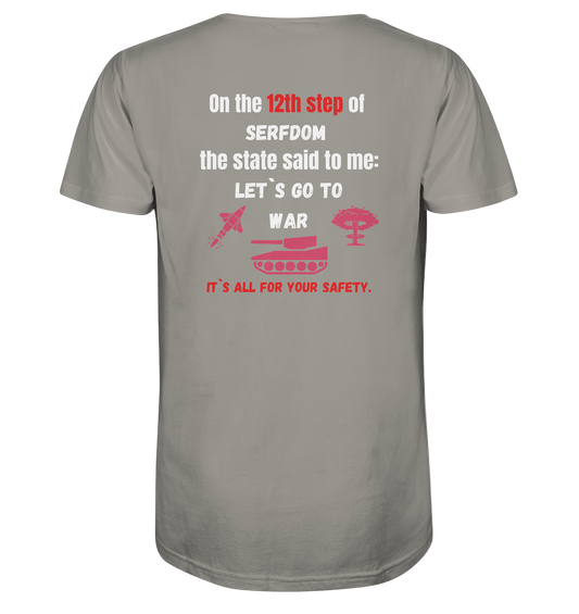 12th steps of serfdom - LET`S GO TO WAR - RÜCKENDRUCK (Herren, Men)  - V-Neck Shirt