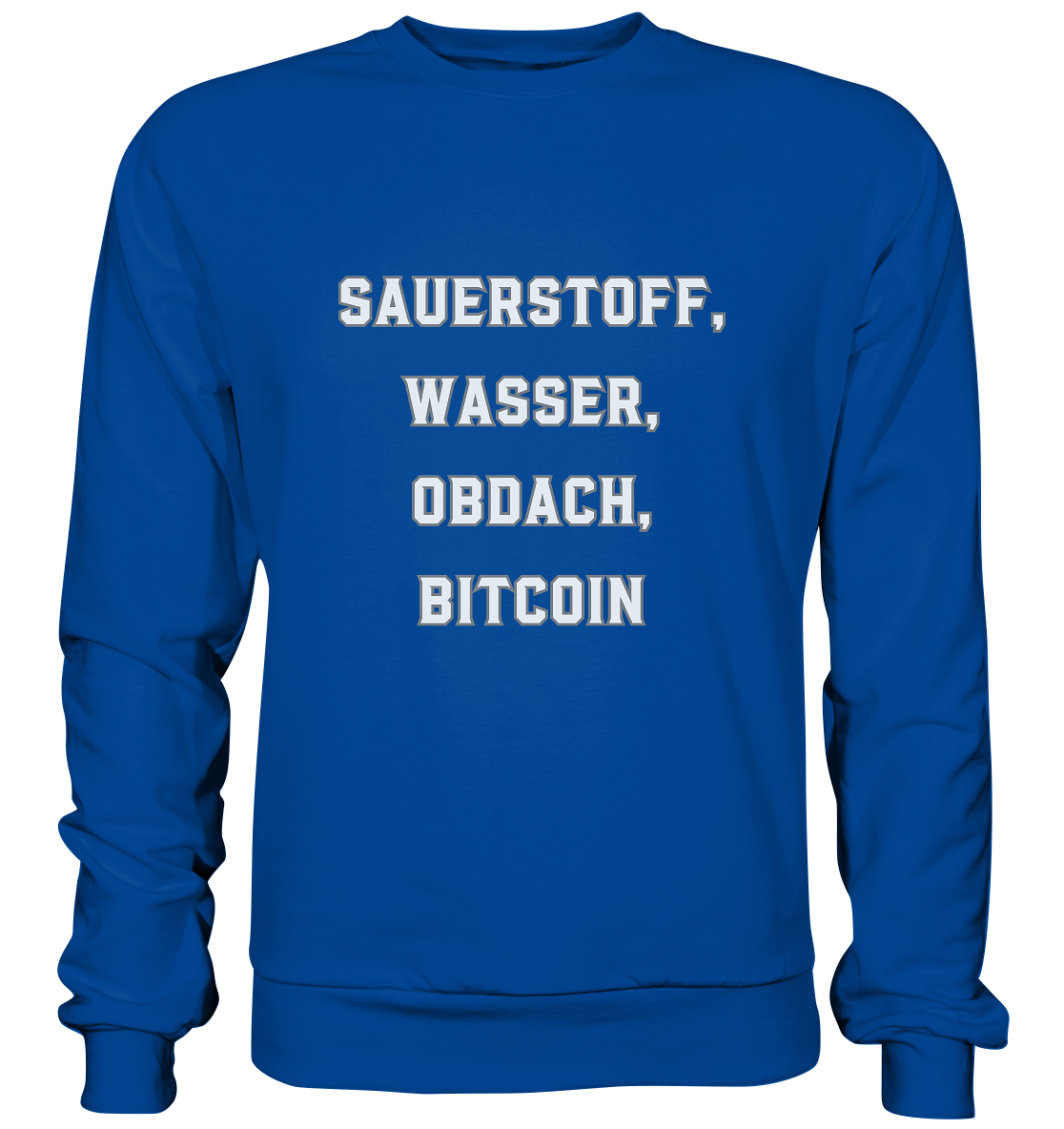 SAUERSTOFF, WASSER, OBDACH, BITCOIN - Basic Sweatshirt