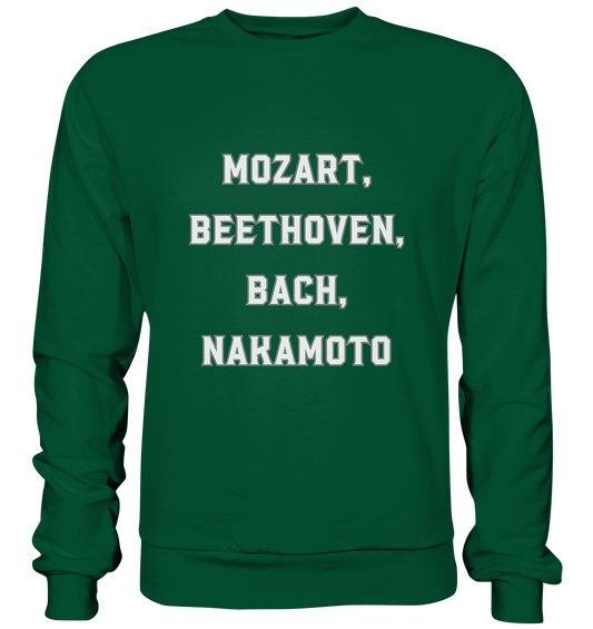 MOZART, BEETHOVEN, BACH, NAKAMOTO  - Basic Sweatshirt