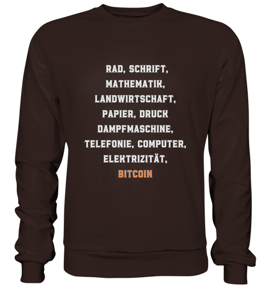 Erfindungen vom Rad bis zu BITCOIN - Basic Sweatshirt