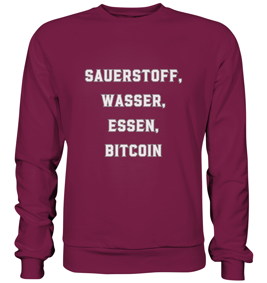 SAUERSTOFF, WASSER, ESSEN, BITCOIN - Basic Sweatshirt