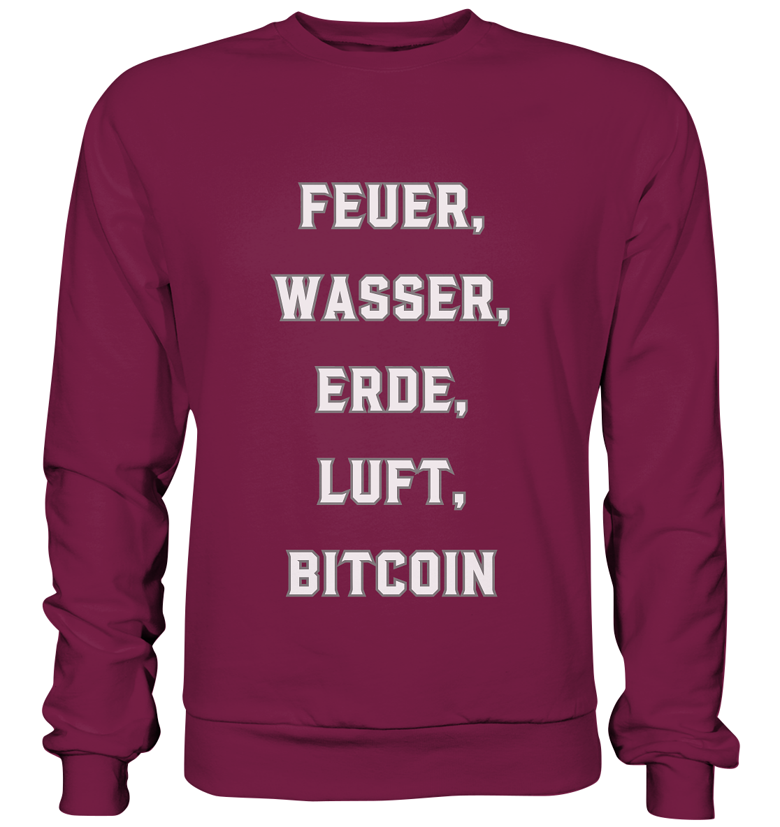 FEUER, WASSER, ERDE, LUFT, BITCOIN - Basic Sweatshirt