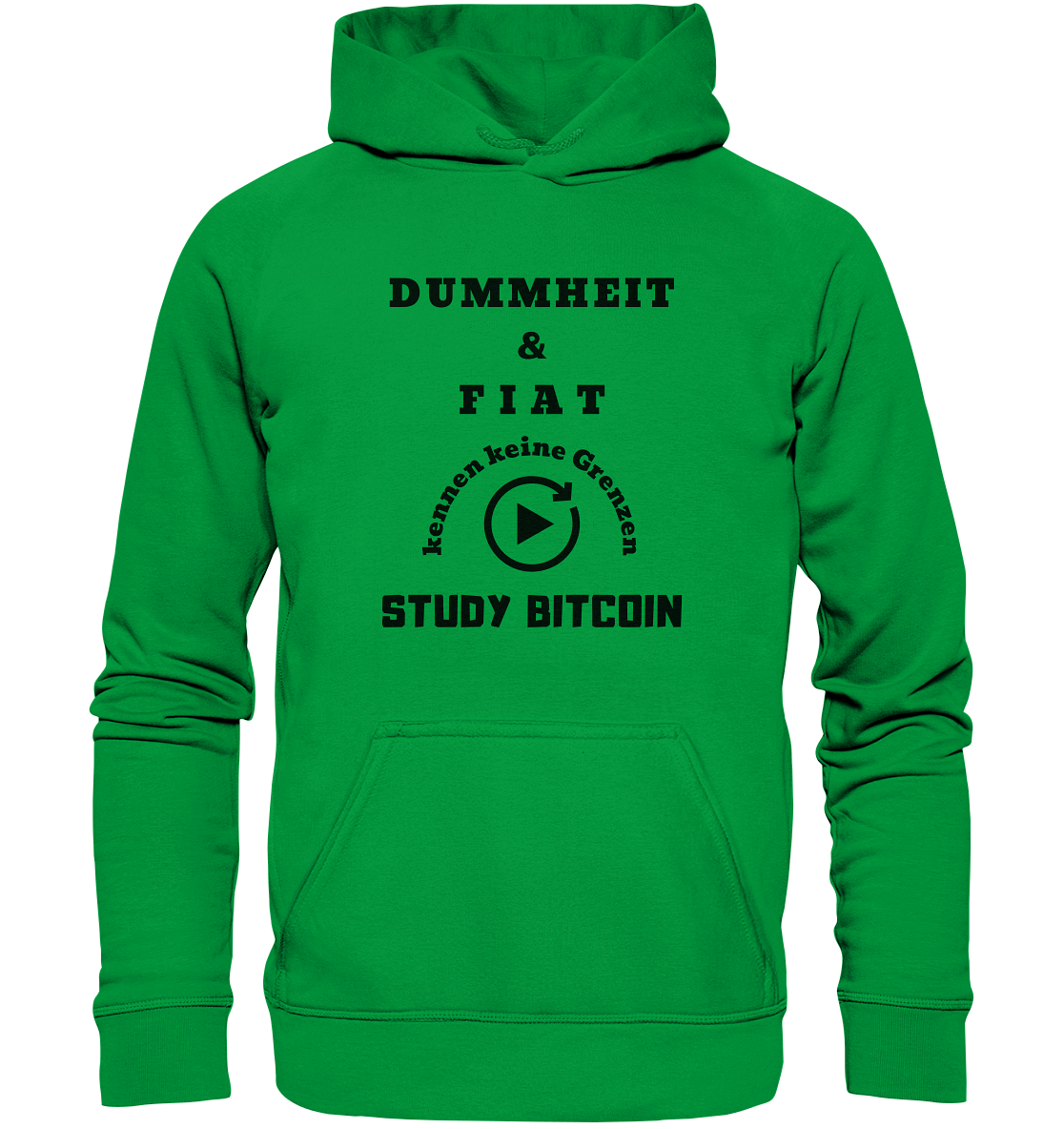 DUMMHEIT UND FIAT KENNEN KEINE GRENZEN - STUDY BITCOIN (ENDLOS-PLAYBUTTON) - Ladies Collection 21% Rabatt bis zum Halving 2024 - Basic Unisex Hoodie