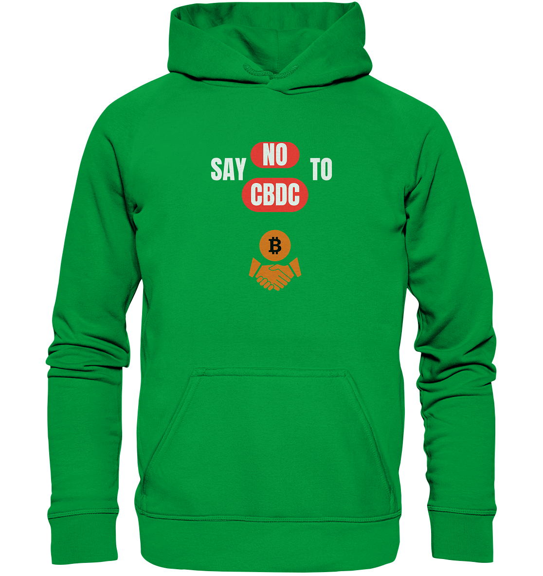 SAY NO TO CBDC - DEFIANCE handshake (Ladies Collection 21% Rabatt bis zum Halving 2024) - Basic Unisex Hoodie