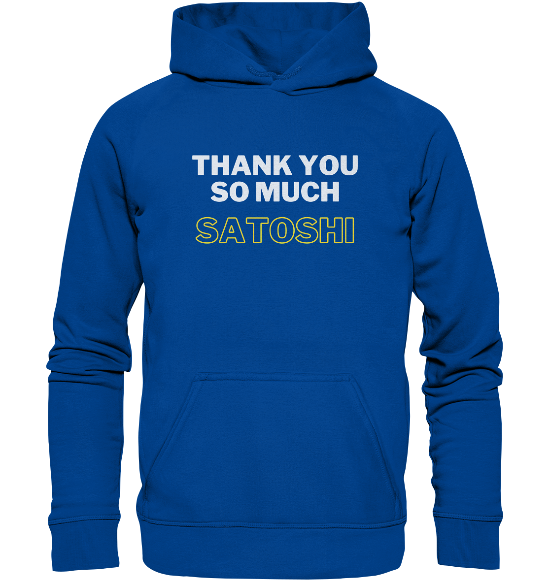 THANK YOU SO MUCH SATOSHI (weiss / gelb) - LADIES COLLECTION 21% automat. Rabatt bis zum Halving 2024 - Basic Unisex Hoodie