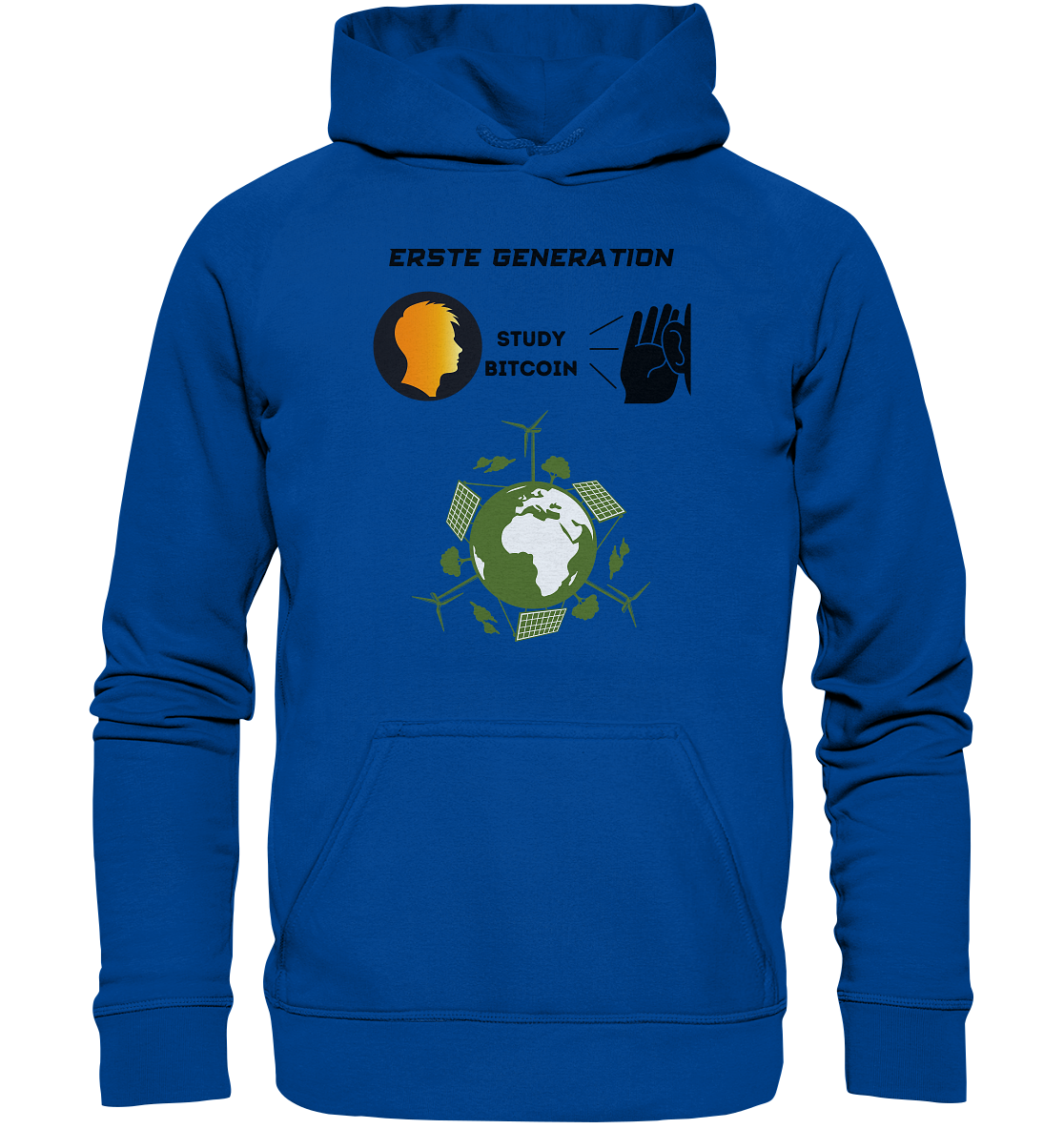 ERSTE (Bitcoin) GENERATION - STUDY BITCOIN - (green Energy Grafik) - Basic Unisex Hoodie