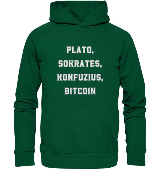 PLATO, SOKRATES, KONFUZIUS, BITCOIN  - Basic Unisex Hoodie