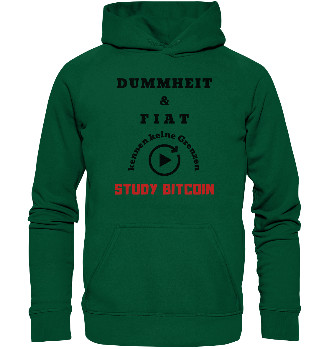 DUMMHEIT UND FIAT KENNEN KEINE GRENZEN - STUDY BITCOIN (ROT) # ENDLOS-PLAYBUTTON - Ladies Collection 21% Rabatt bis zum Halving 2024 - Basic Unisex Hoodie