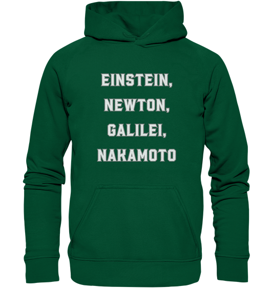 EINSTEIN, NEWTON, GALILEI, NAKAMOTO - Basic Unisex Hoodie