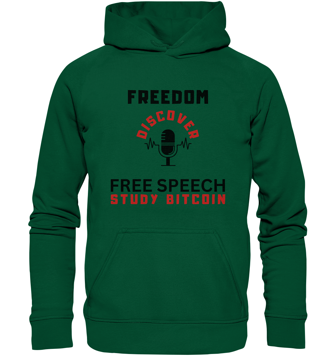 FREEDOM (Mikrofon) DISCOVER FREE SPEECH, STUDY BITCOIN - LADIES COLLECTION 21% automat. Rabatt bis zum Halving 2024  - Basic Unisex Hoodie