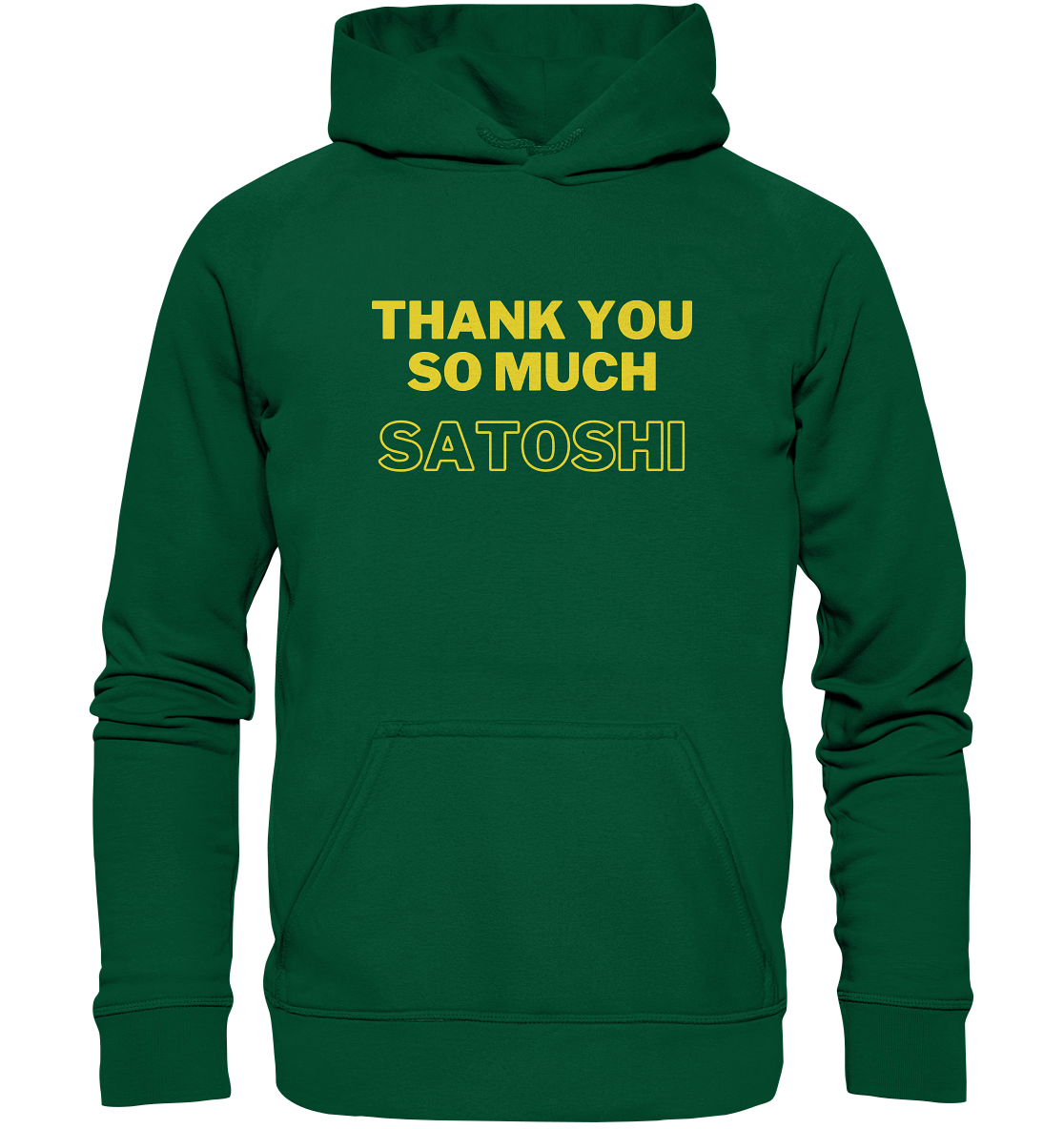 THANK YOU SO MUCH SATOSHI (gelbe Schrift) - LADIES COLLECTION 21% automat. Rabatt bis zum Halving 2024  - Basic Unisex Hoodie