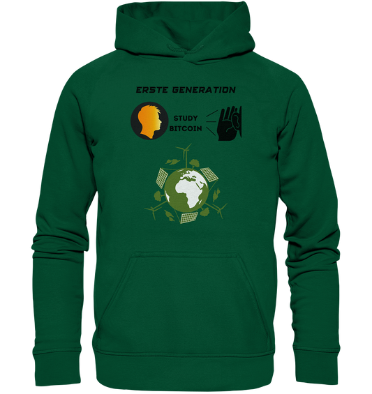 ERSTE (Bitcoin) GENERATION - STUDY BITCOIN - (green Energy Grafik) - Basic Unisex Hoodie