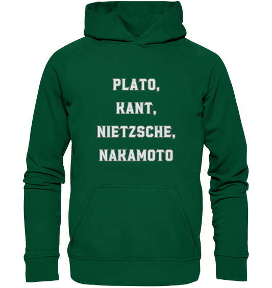 PLATO, KANT, NIETZSCHE, NAKANOTO - Basic Unisex Hoodie