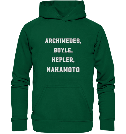 ARCHIMEDES, BOYLE, KEPLER, NAKAMOTO - Basic Unisex Hoodie