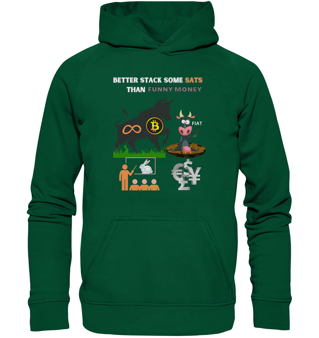 BETTER STACK SOME SATS THAN FUNNY MONEY - BTC BULLE, unendlich, Kaninchenbau-Schule,... - LADIES COLLECTION 21% automat. Rabatt bis zum Halving 2024 - Basic Unisex Hoodie