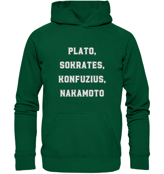 PLATO, SOKRATES, KONFUZIUS, NAKAMOTO  - Basic Unisex Hoodie