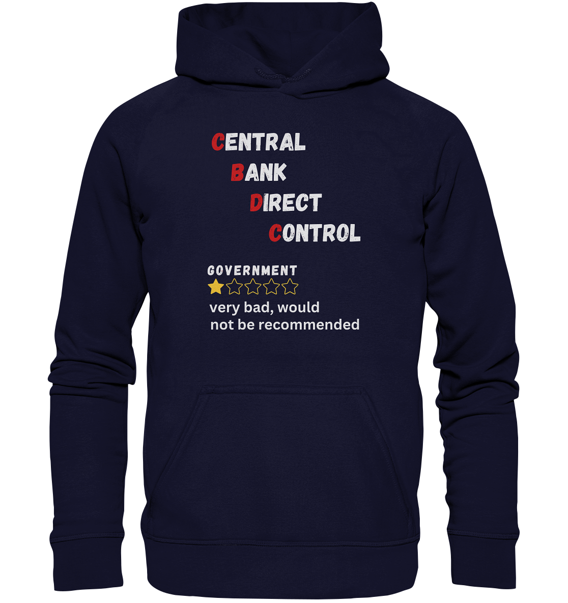 CENTRAL BANK DIRECT CONTROL - GOVERNMENT...not be recommended - STUDY BITCOIN  - Basic Unisex Hoodie