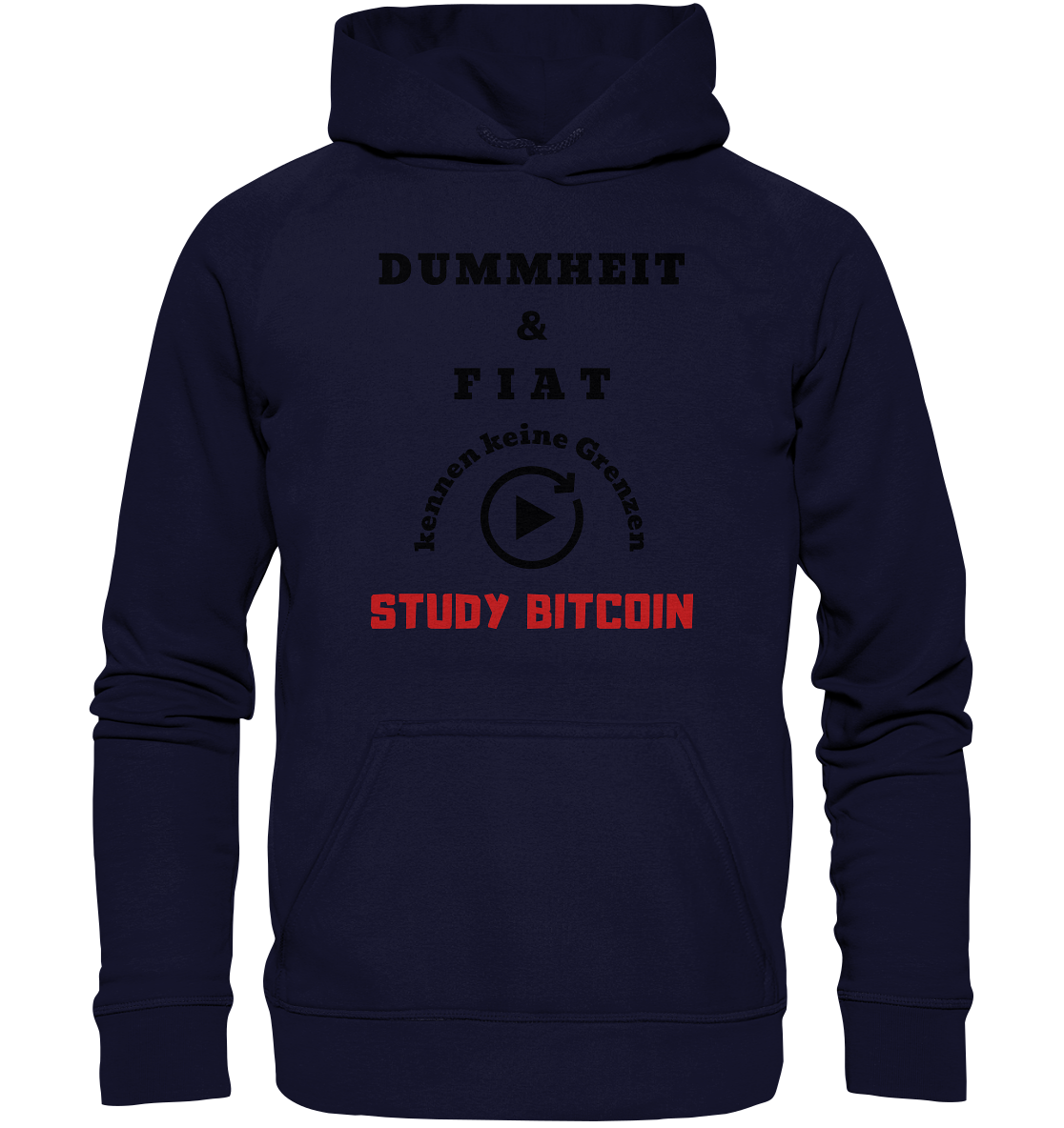 DUMMHEIT UND FIAT KENNEN KEINE GRENZEN - STUDY BITCOIN (ROT) # ENDLOS-PLAYBUTTON - Ladies Collection 21% Rabatt bis zum Halving 2024 - Basic Unisex Hoodie