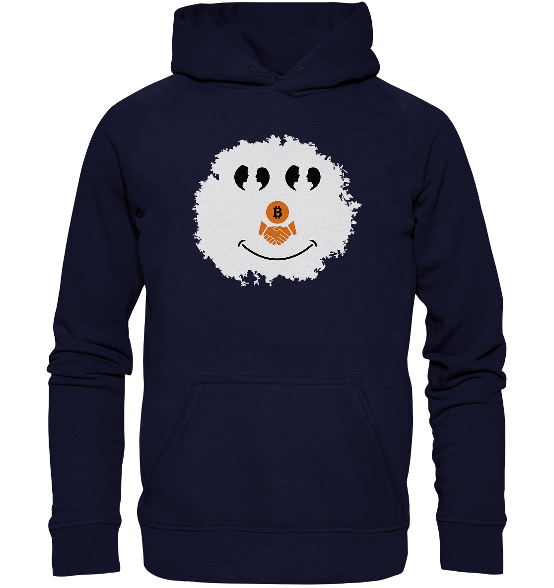 Smiley Augen Gespräch Bitcoin handshake - (Ladies Collection 21% Rabatt bis zum Halving 2024) - Basic Unisex Hoodie