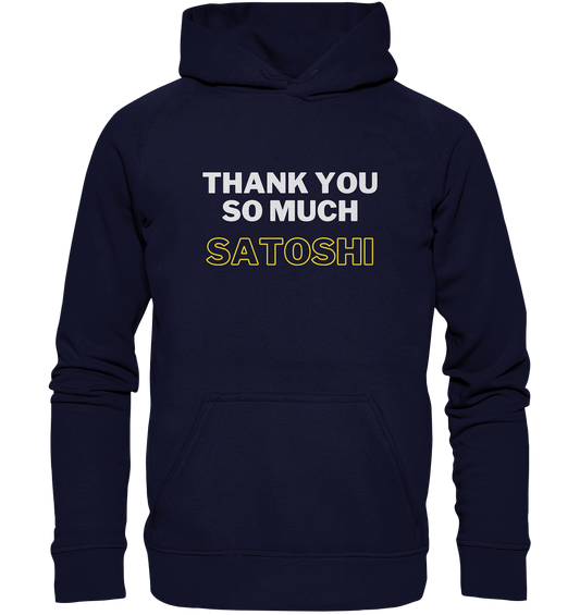 THANK YOU SO MUCH SATOSHI (weiss / gelb)  - Basic Unisex Hoodie