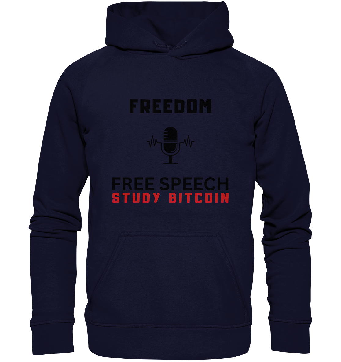 FREEDOM (Mikrofon) FREE SPEECH, STUDY BITCOIN - LADIES COLLECTION 21% automat. Rabatt bis zum Halving 2024 - Basic Unisex Hoodie