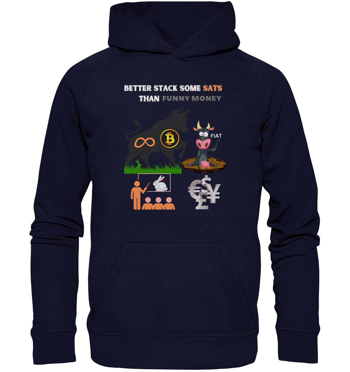 BETTER STACK SOME SATS THAN FUNNY MONEY - BTC BULLE, unendlich, Kaninchenbau-Schule,... - LADIES COLLECTION 21% automat. Rabatt bis zum Halving 2024 - Basic Unisex Hoodie