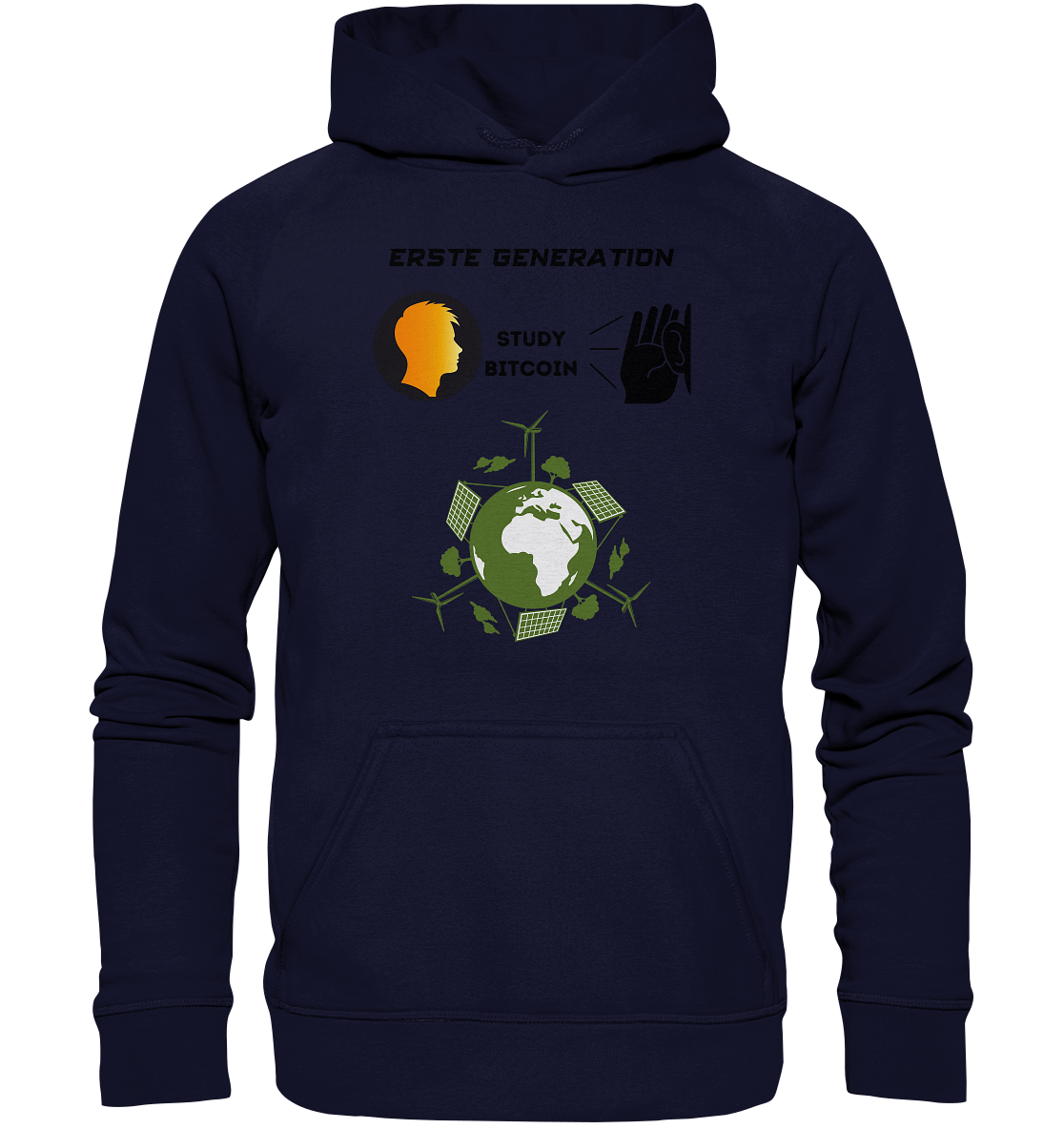 ERSTE (Bitcoin) GENERATION - STUDY BITCOIN - (green Energy Grafik) - Basic Unisex Hoodie