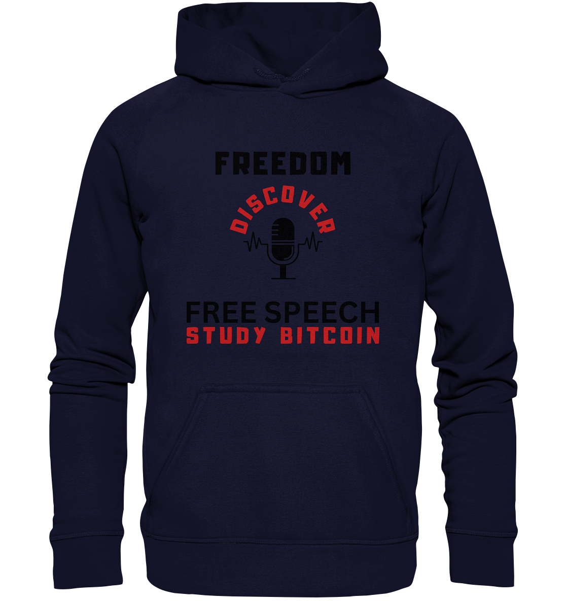 FREEDOM (Mikrofon) DISCOVER FREE SPEECH, STUDY BITCOIN - LADIES COLLECTION 21% automat. Rabatt bis zum Halving 2024  - Basic Unisex Hoodie