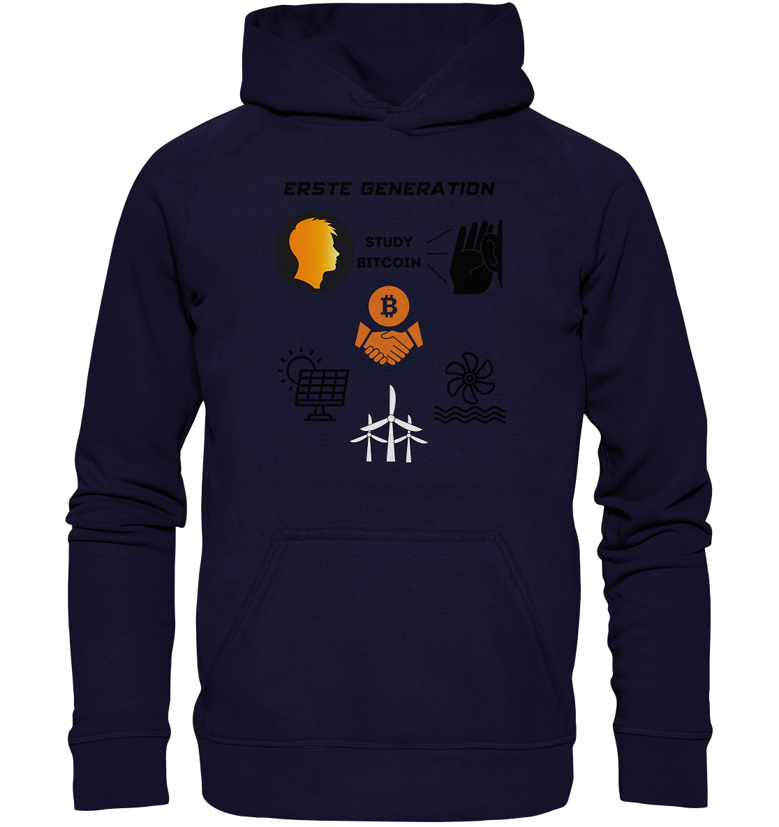 ERSTE (Bitcoin) GENERATION - STUDY BITCOIN - (green Energy 3 Grafiken) - Basic Unisex Hoodie