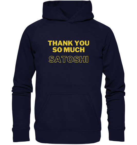 THANK YOU SO MUCH SATOSHI (gelbe Schrift)   - Basic Unisex Hoodie