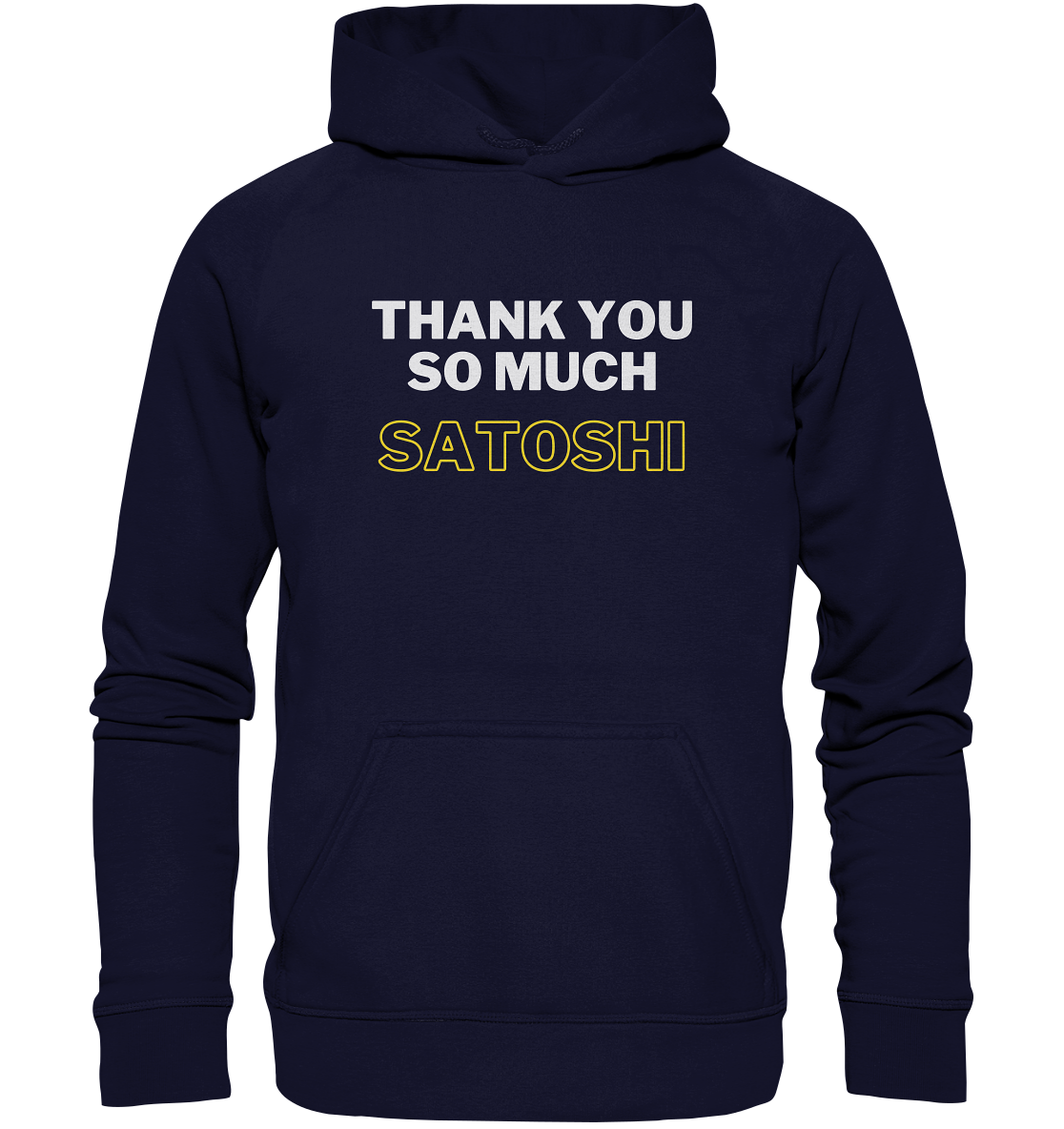 THANK YOU SO MUCH SATOSHI (weiss / gelb) - LADIES COLLECTION 21% automat. Rabatt bis zum Halving 2024 - Basic Unisex Hoodie