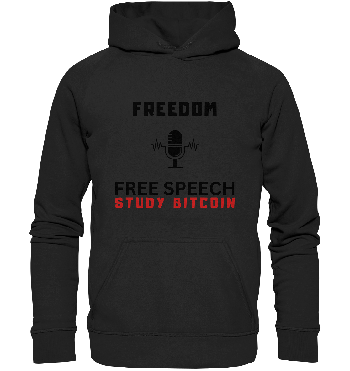 FREEDOM (Mikrofon) FREE SPEECH, STUDY BITCOIN - LADIES COLLECTION 21% automat. Rabatt bis zum Halving 2024 - Basic Unisex Hoodie