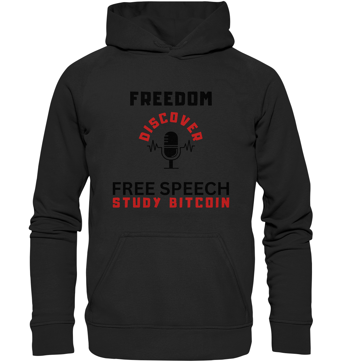 FREEDOM (Mikrofon) DISCOVER FREE SPEECH, STUDY BITCOIN - LADIES COLLECTION 21% automat. Rabatt bis zum Halving 2024  - Basic Unisex Hoodie