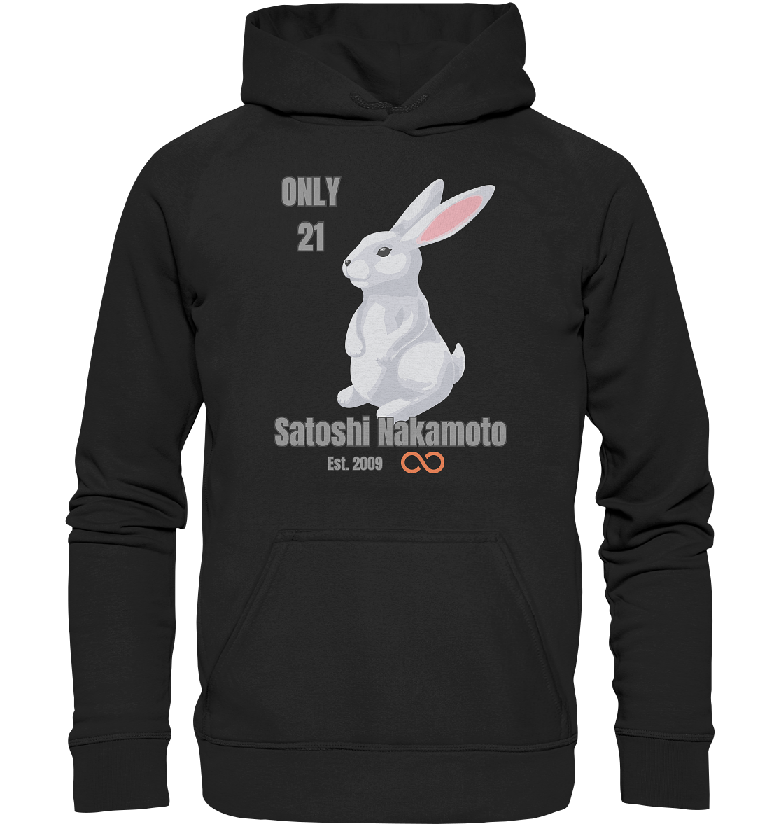 SATOSHI NAKAMOTO Est. 2009 (unendlich) ONLY 21- LADIES COLLECTION 21% automat. Rabatt bis zum Halving 2024  - Basic Unisex Hoodie