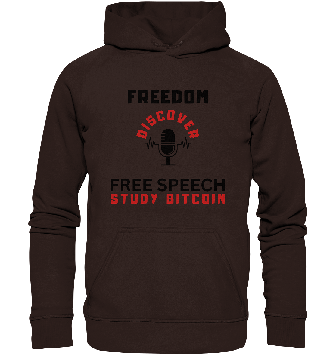 FREEDOM (Mikrofon) DISCOVER FREE SPEECH, STUDY BITCOIN - LADIES COLLECTION 21% automat. Rabatt bis zum Halving 2024  - Basic Unisex Hoodie