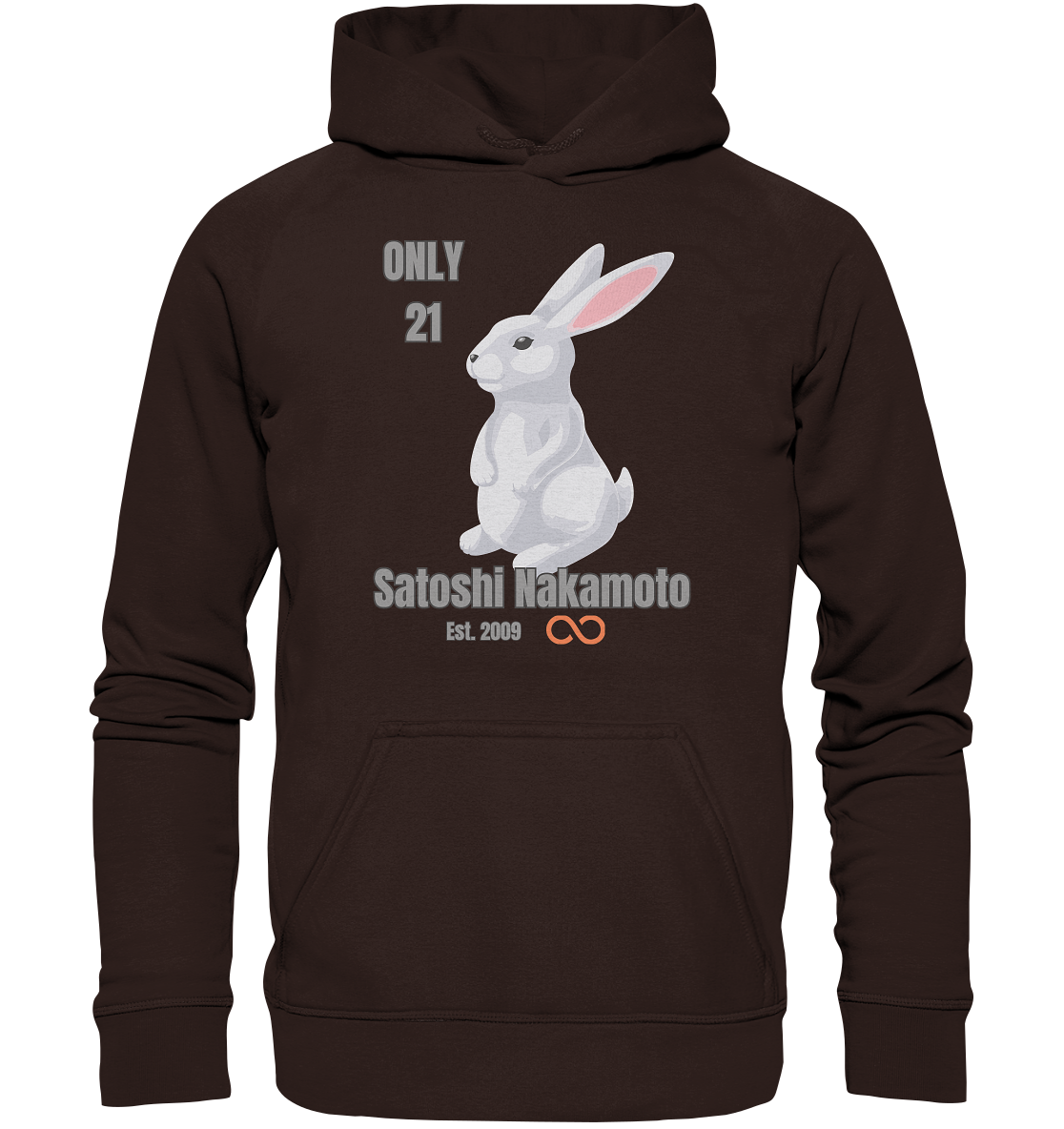 SATOSHI NAKAMOTO Est. 2009 (unendlich) ONLY 21- LADIES COLLECTION 21% automat. Rabatt bis zum Halving 2024  - Basic Unisex Hoodie