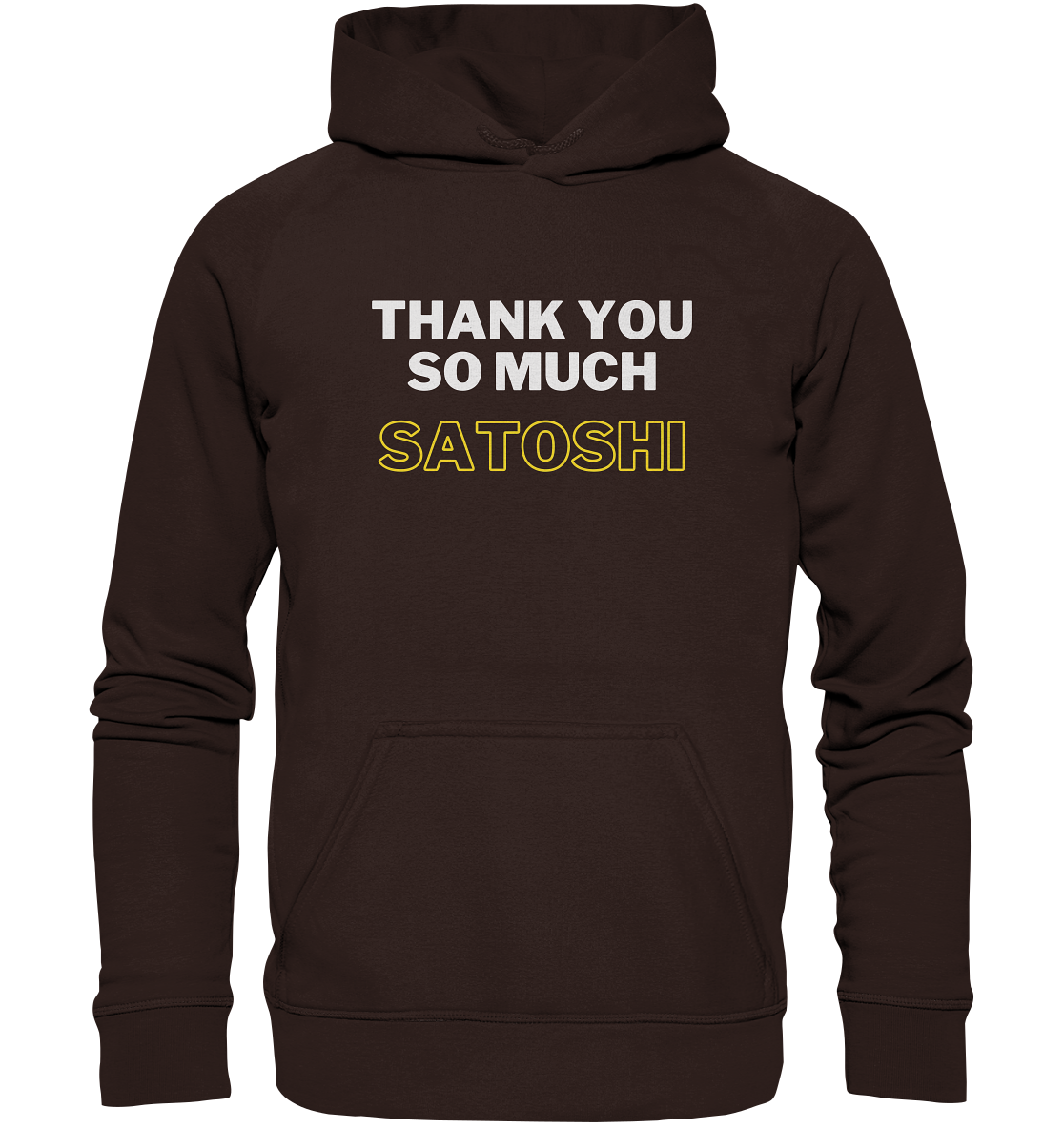 THANK YOU SO MUCH SATOSHI (weiss / gelb) - LADIES COLLECTION 21% automat. Rabatt bis zum Halving 2024 - Basic Unisex Hoodie