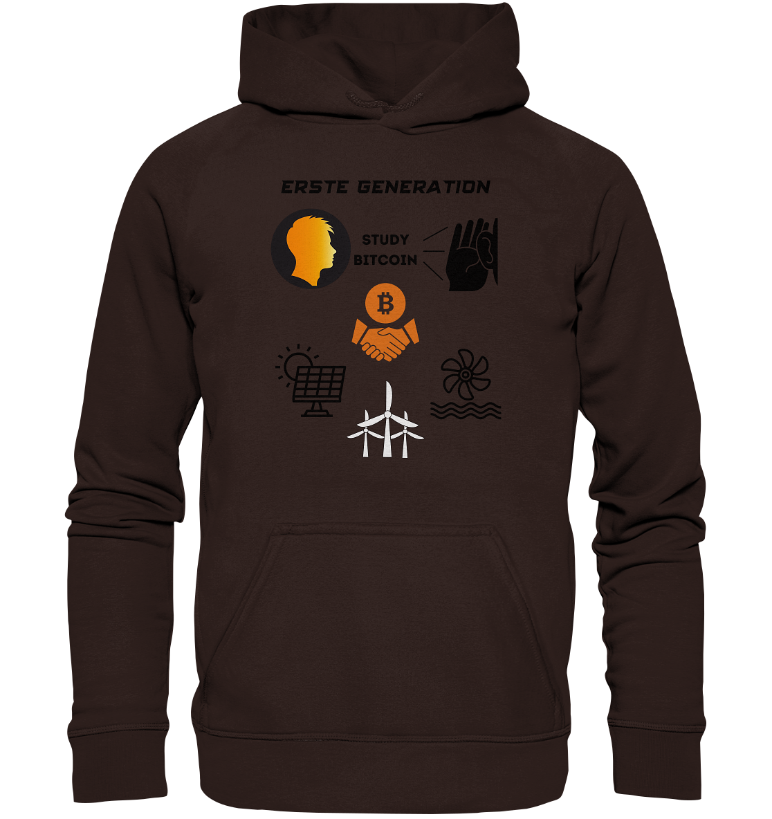 ERSTE (Bitcoin) GENERATION - STUDY BITCOIN - (green Energy 3 Grafiken) - Basic Unisex Hoodie