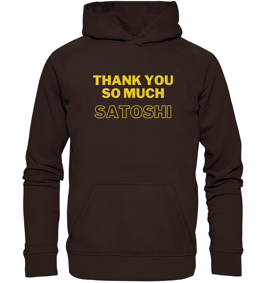 THANK YOU SO MUCH SATOSHI (gelbe Schrift) - LADIES COLLECTION 21% automat. Rabatt bis zum Halving 2024  - Basic Unisex Hoodie