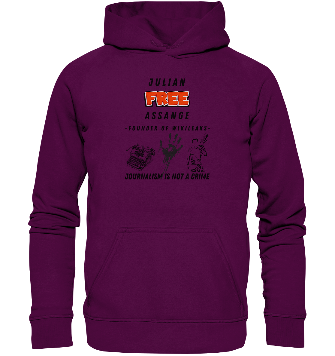 FREE JULIAN ASSANGE - FOUNDER OF WIKILEAKS - JOURNALISM IS NOT A CRIME (3 Grafiken) - Ladies Collection 21% Rabatt bis zum Halving 2024) - Basic Unisex Hoodie