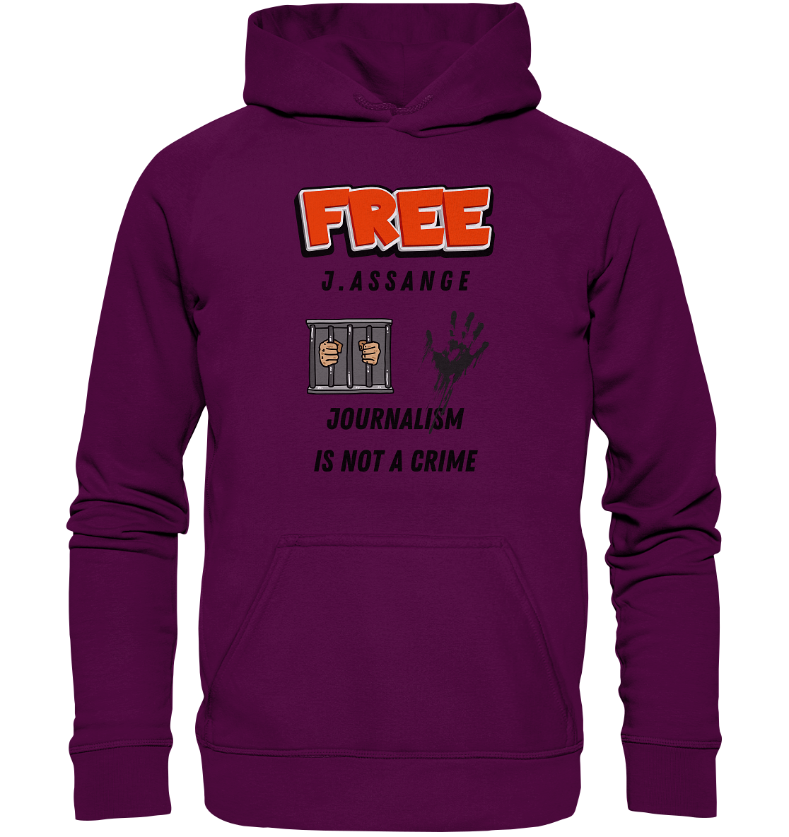 FREE J. ASSANGE - JOURNALISM IS NOT CRIME (2 Grafiken) - Ladies Collection 21% Rabatt bis zum Halving 2024) - Basic Unisex Hoodie