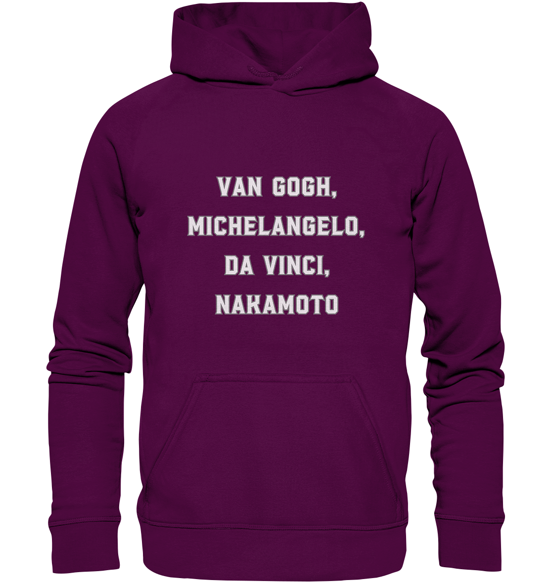 van Gogh, Michelangelo, da Vinci, Nakamoto - Basic Unisex Hoodie