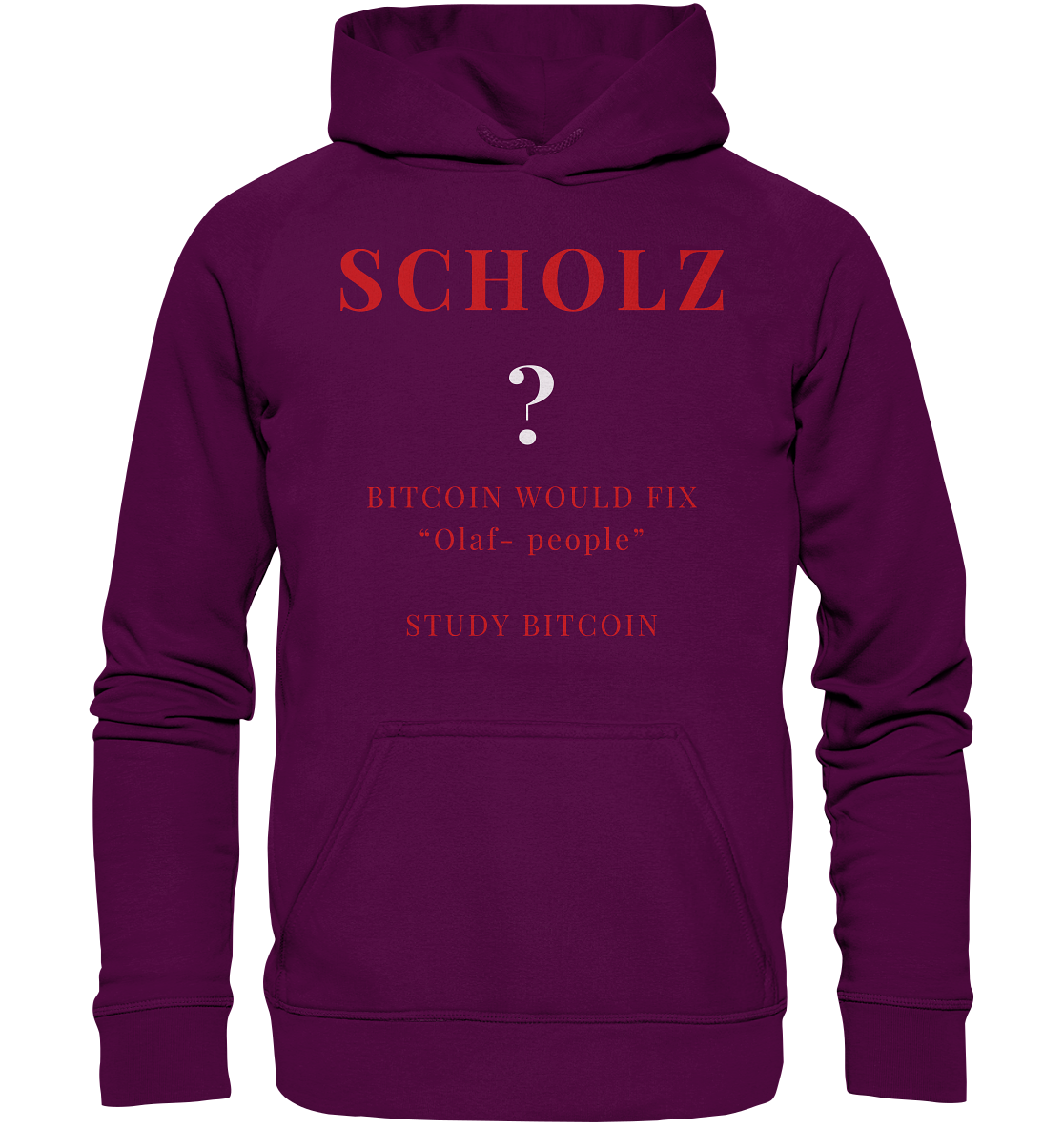 SCHOLZ ? BITCOIN WOULD FIX "Olaf people" - STUDY BITCOIN - Basic Unisex Hoodie