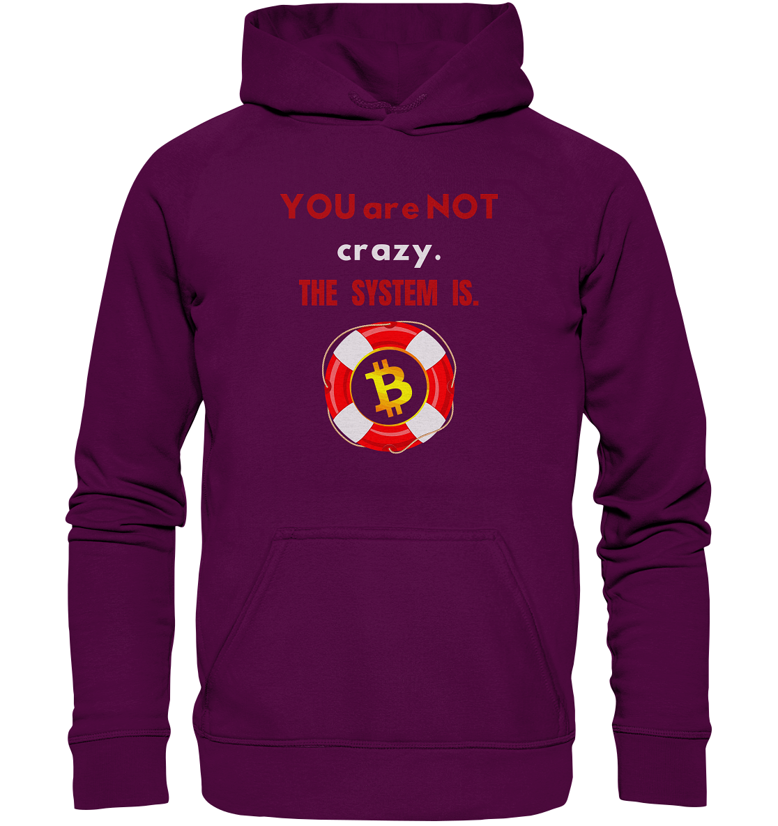 YOU are NOT crazy, THE SYSTEM IS. (BTC Rettungsring) - Basic Unisex Hoodie