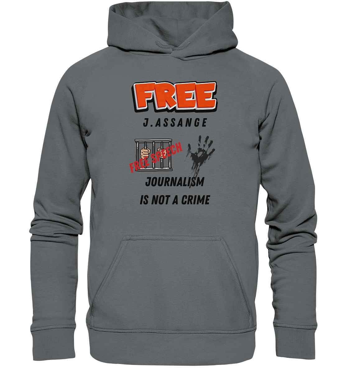 FREE J.ASSANGE - JOURNALISM IS NOT A CRIME # FREE SPEECH (2 GRAFIKEN) - Ladies Collection 21% Rabatt bis zum Halving 2024) - Basic Unisex Hoodie