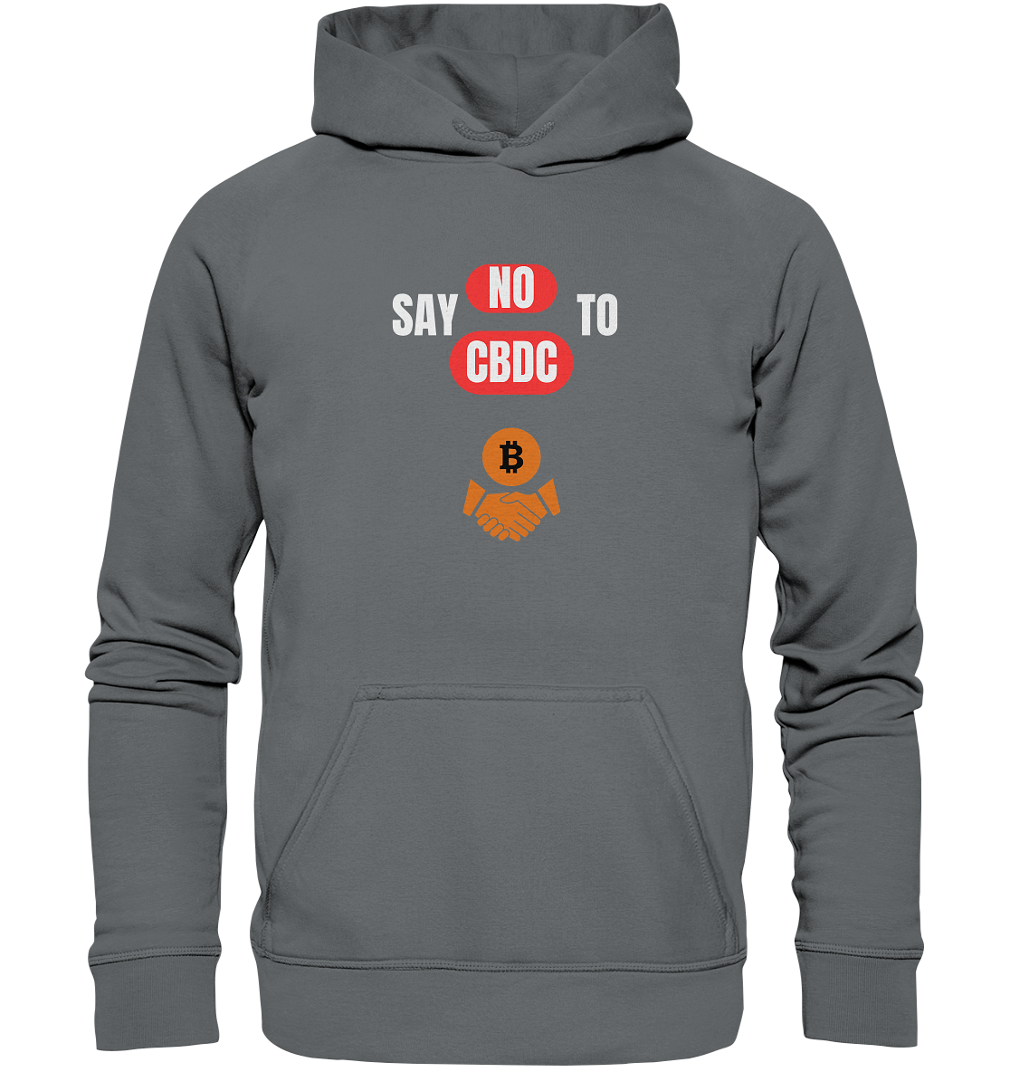 SAY NO TO CBDC - DEFIANCE handshake (Ladies Collection 21% Rabatt bis zum Halving 2024) - Basic Unisex Hoodie