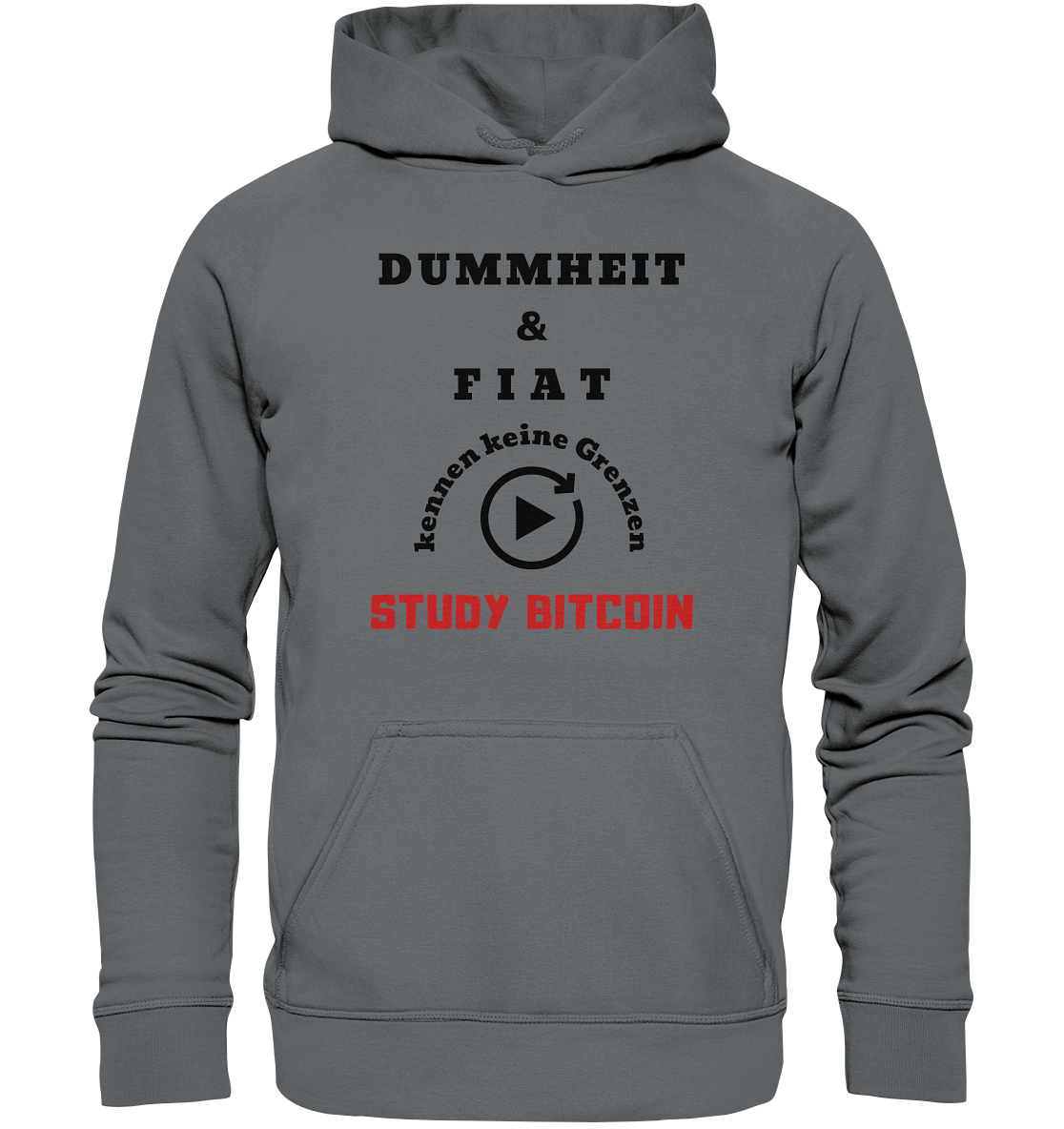 DUMMHEIT UND FIAT KENNEN KEINE GRENZEN - STUDY BITCOIN (ROT) # ENDLOS-PLAYBUTTON - Ladies Collection 21% Rabatt bis zum Halving 2024 - Basic Unisex Hoodie