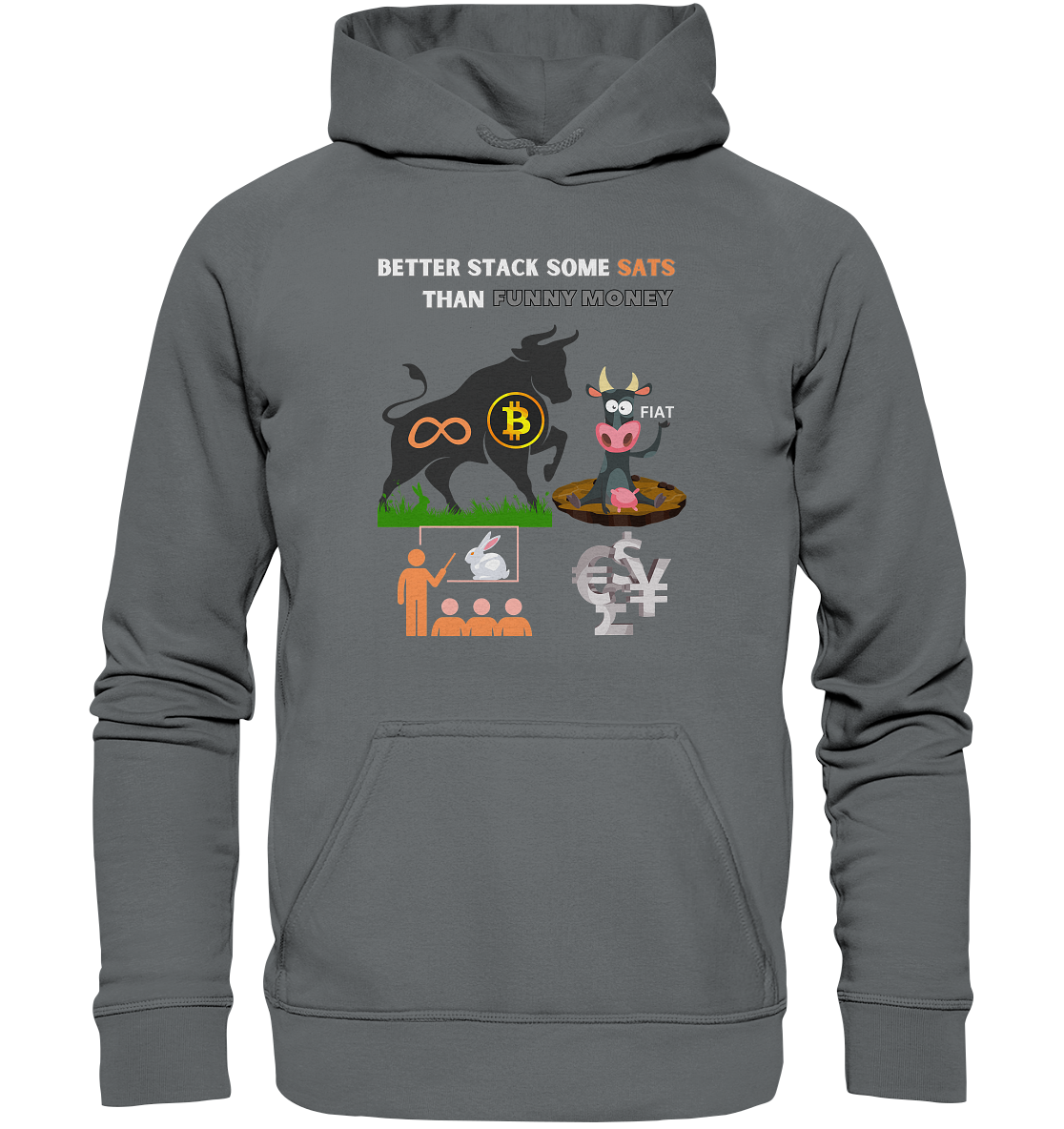 BETTER STACK SOME SATS THAN FUNNY MONEY - BTC BULLE, unendlich, Kaninchenbau-Schule,... - LADIES COLLECTION 21% automat. Rabatt bis zum Halving 2024 - Basic Unisex Hoodie