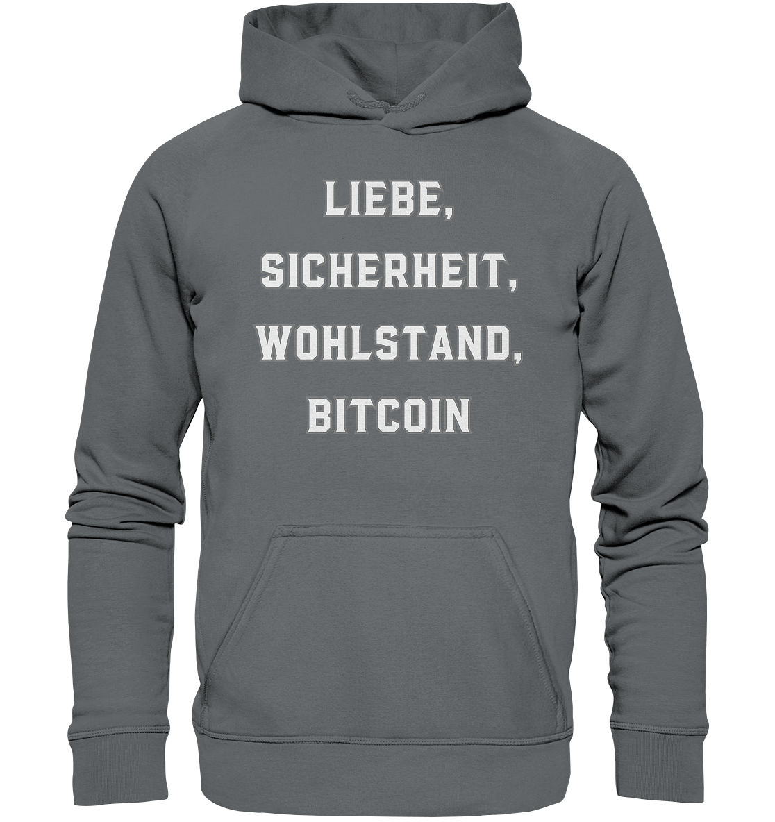 LIEBE, SICHERHEIT, WOHLSTAND, BITCOIN - Ladies Collection  - Basic Unisex Hoodie